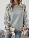 Isla Bow-Detail Sleeve Crewneck Sweatshirt — product view 6