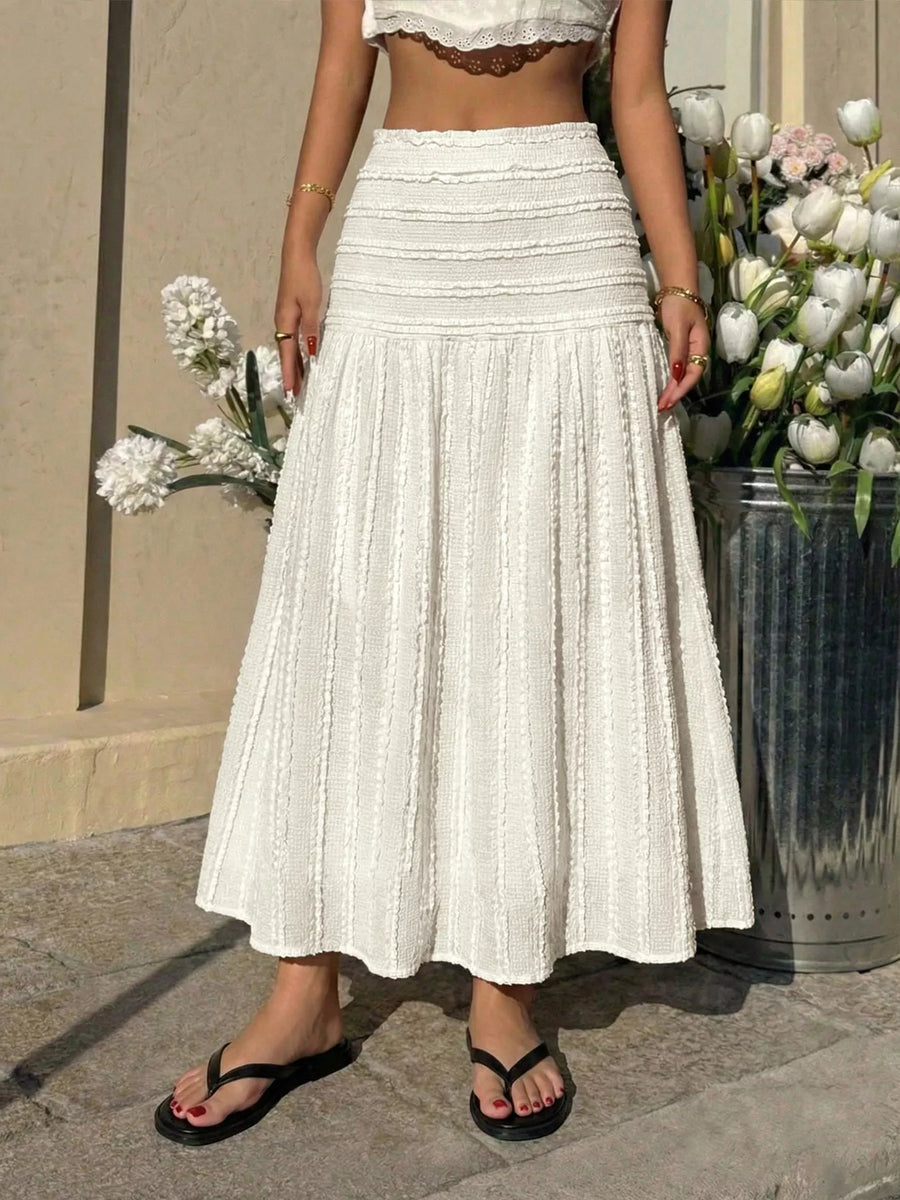 Vera Textured A-Line Midi Skirt