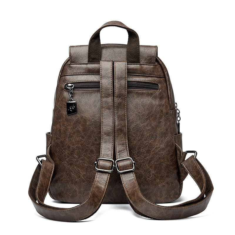Women's Large Capacity Genuine Leather Travel Bag | Laptop Sleeve & Multi-Pocket