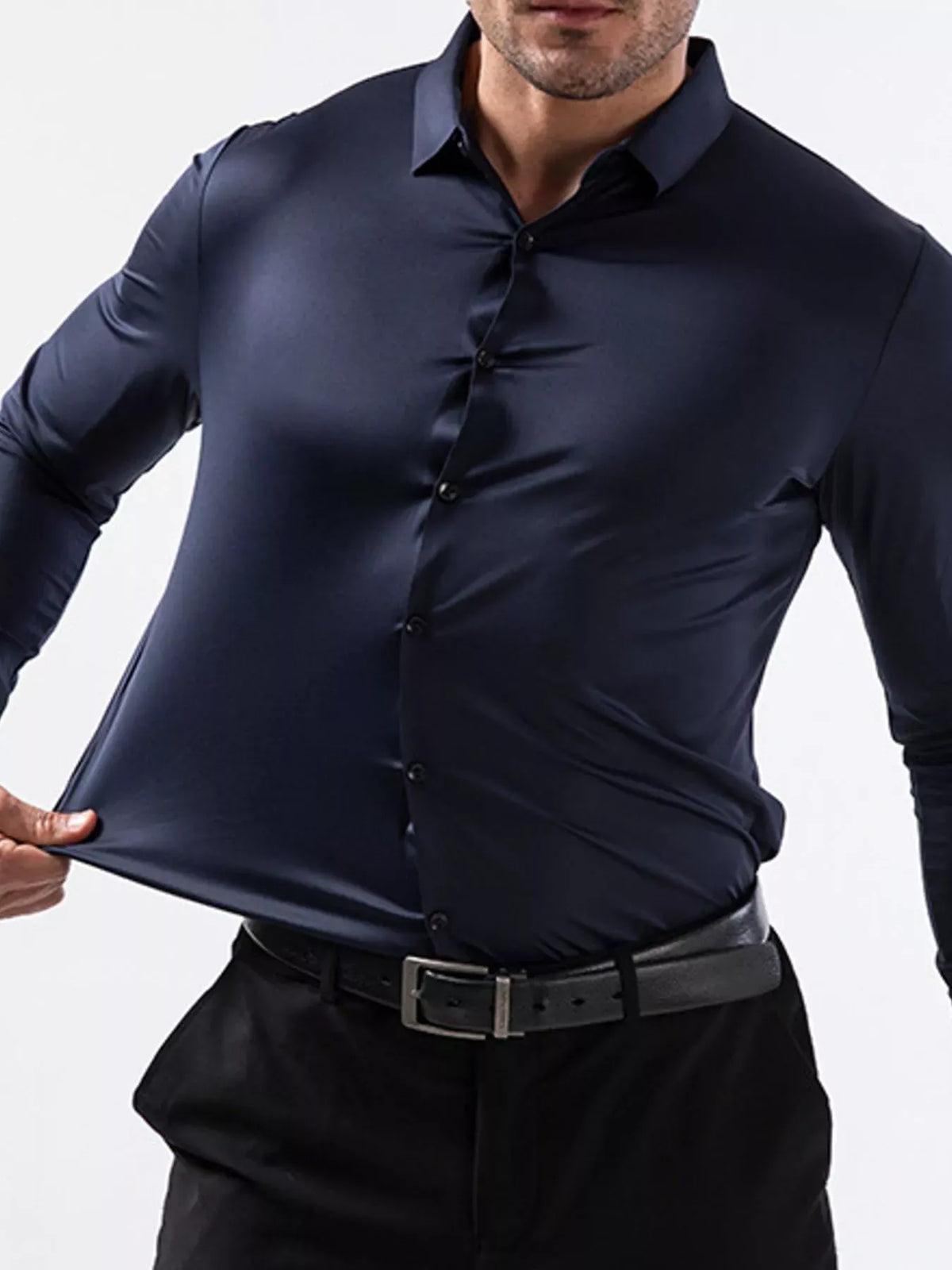 Men's Slim-Fit Stretch Long-Sleeve Shirt — photo 17