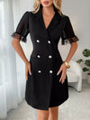 Elara Lace Detail Double Breasted Blazer Dress — product view 1