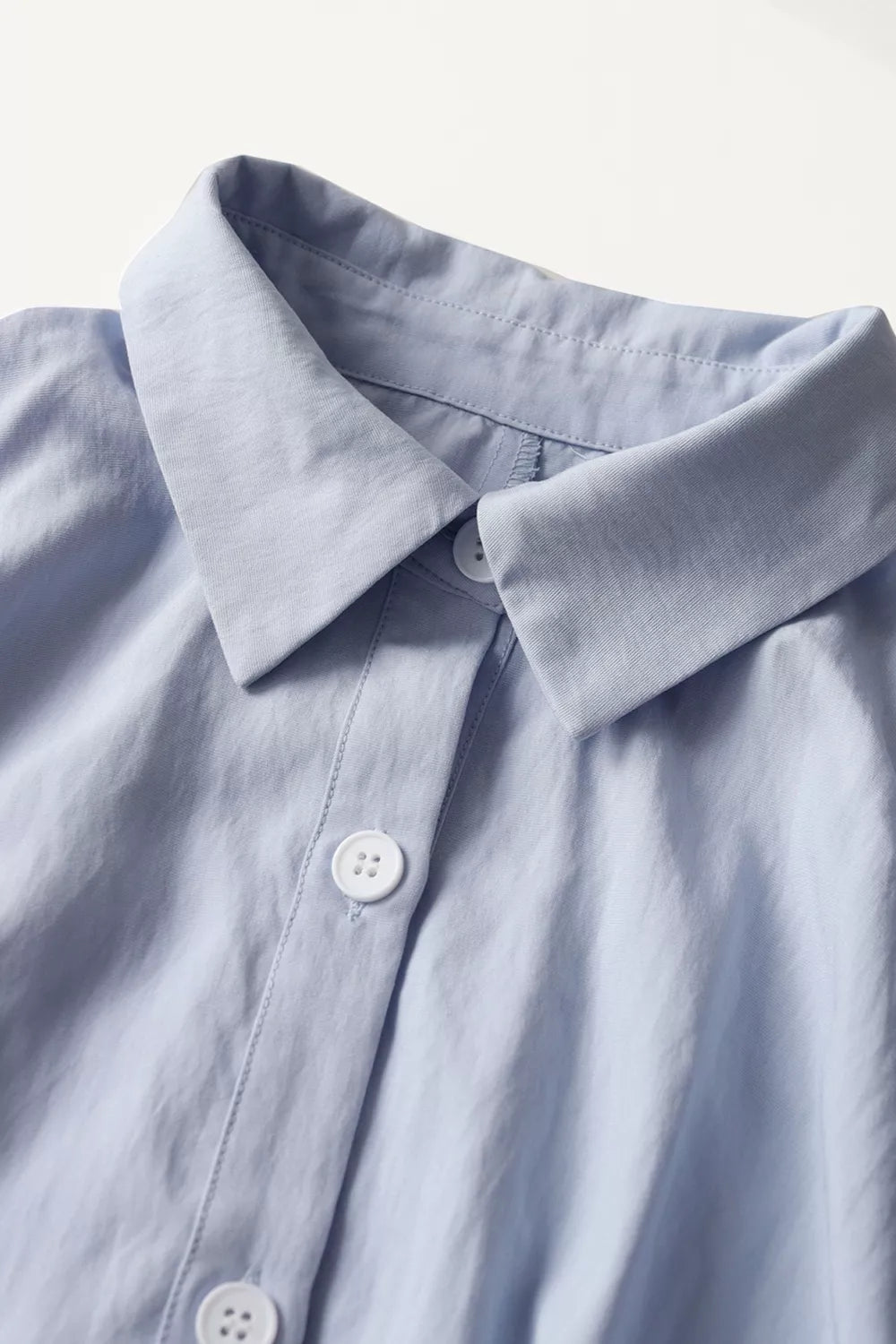 Light Blue Button-Up Shirt Dress