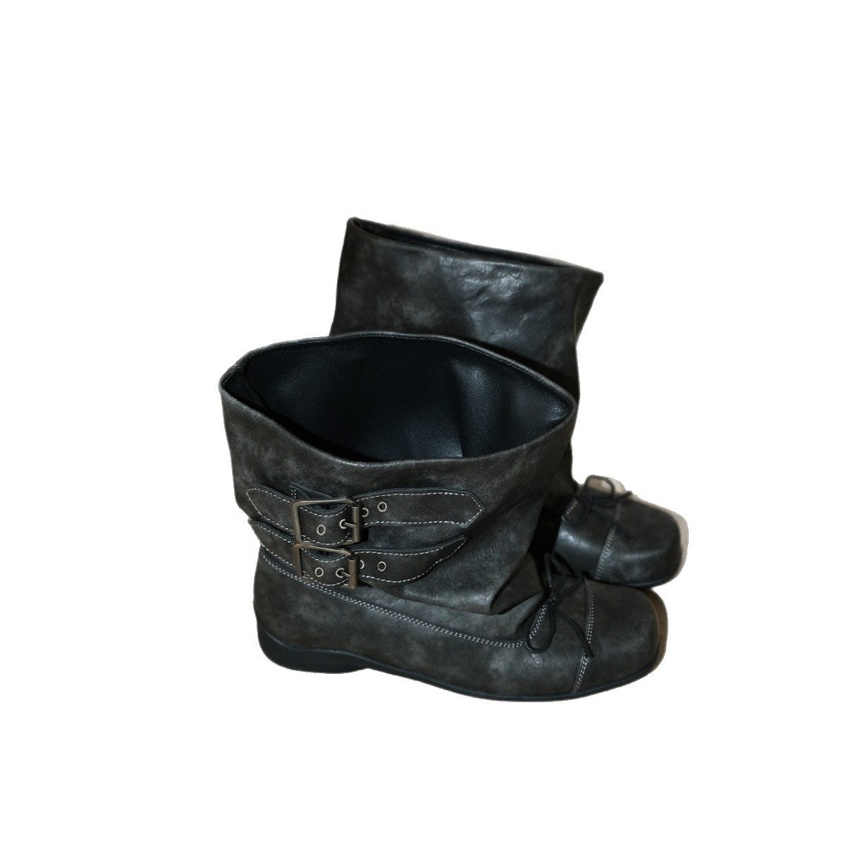 Women's Bow-tie Ankle Boots – Wide Calf Chunky Heel Slip-On Soft Sole