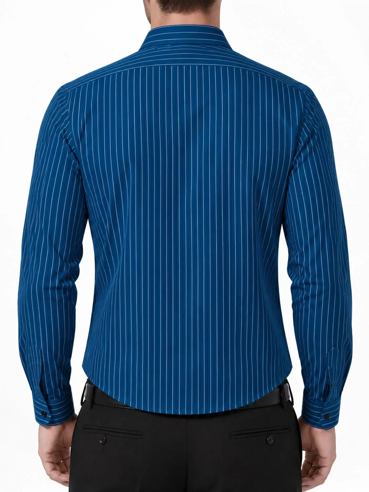 Men's Striped Stretch Long-Sleeve Dress Shirt — photo 17
