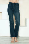 Judy Blue Sloane Button Fly Distressed-Hem Straight Jeans — product view 4