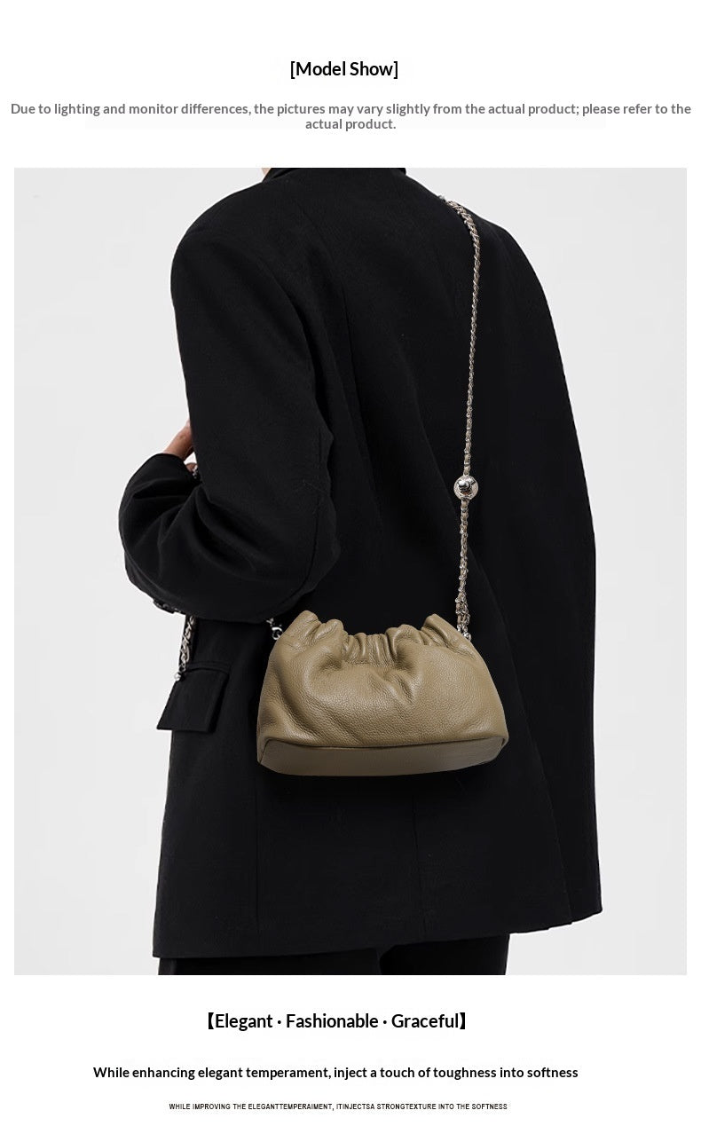 Genuine Leather Bucket Shoulder & Crossbody Bag – Elephant Gray | Sarah Express