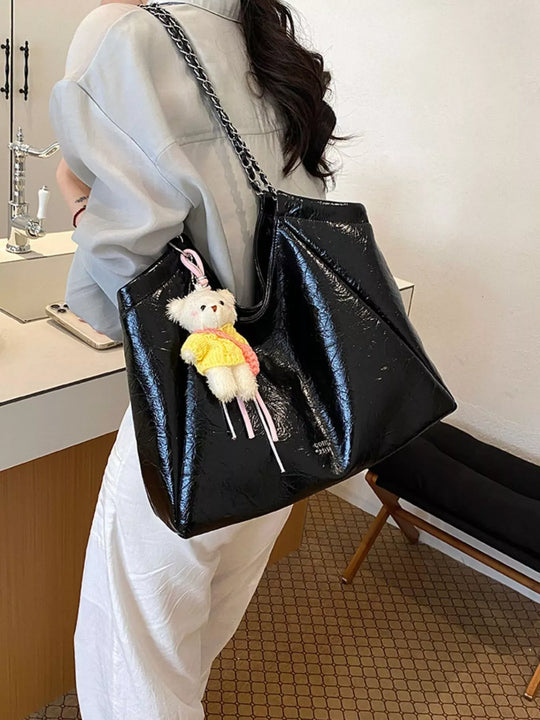 Another view: Large PU Leather Shoulder Bag