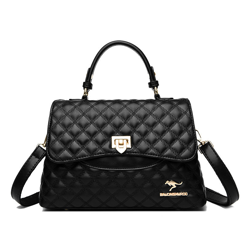 Diamond-Quilted PU Leather Crossbody Shoulder Bag – Streetwear Everyday Handbag for Women