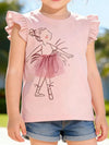 Little Orbit Ballerina Ruffle Sleeve T-Shirt — product view 4