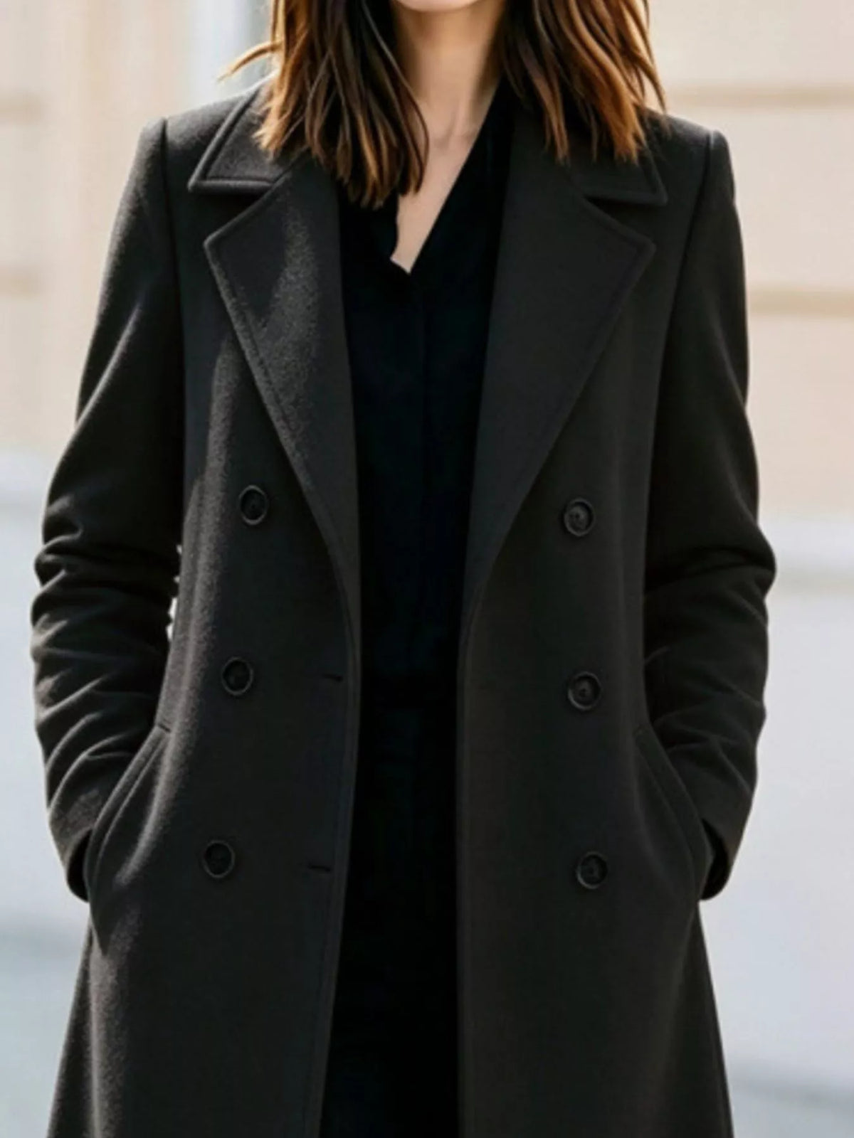 Double-Breasted Lapel Coat