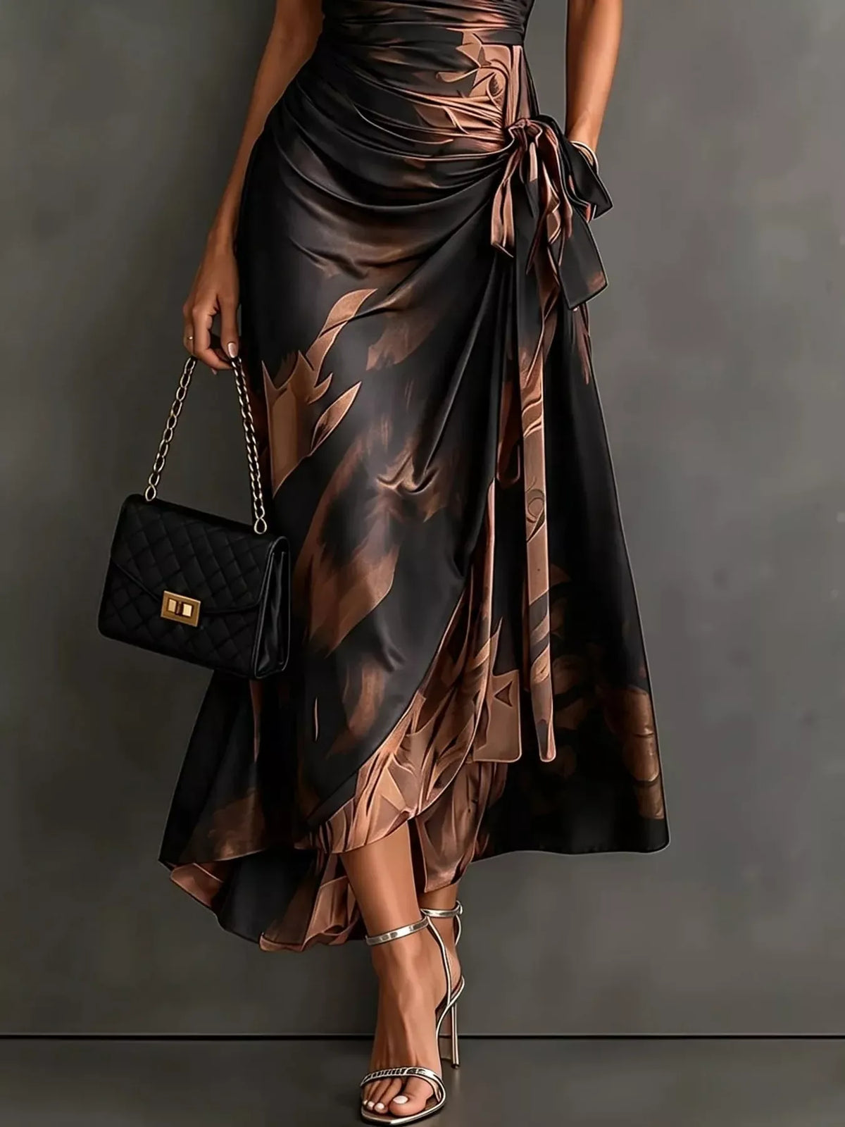 Women's High-Low Surplice Dress with Tie Waist — photo 13