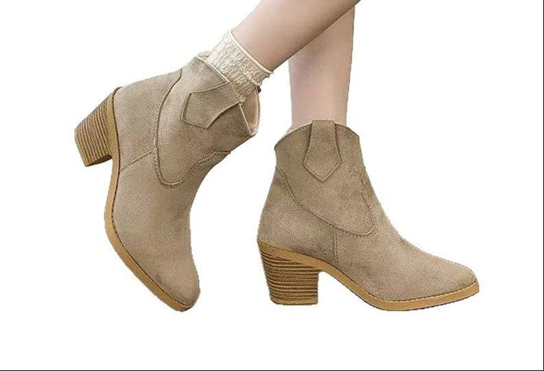 Women's Retro Sock Bootie | Pointed Toe Slip-On | Mid Heel