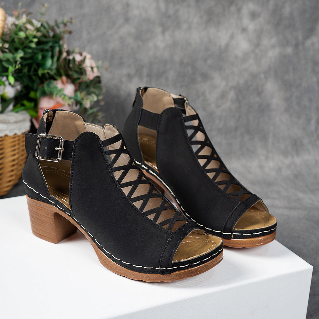 Women's Chunky Heel Sandals – Open Toe Block Heel Sandals for Women | Sizes 6–12