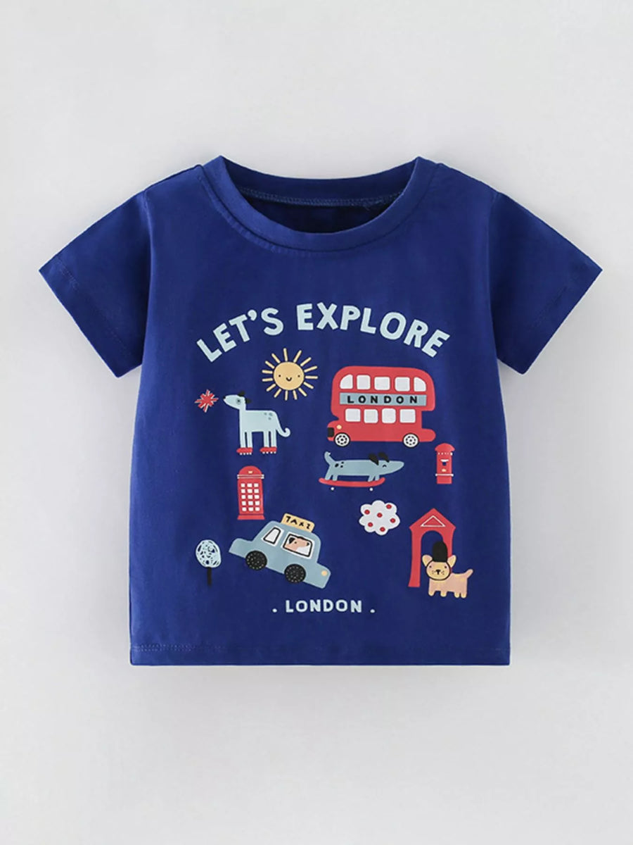 Cotton-Blend Crewneck T-Shirt — Indigo