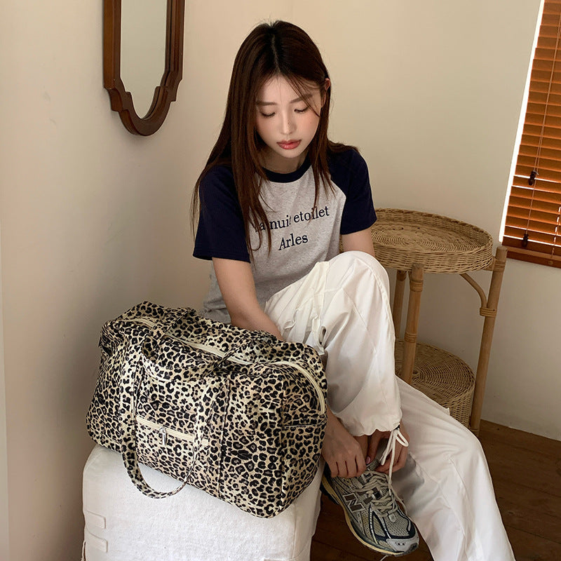Leopard Print Canvas Women's Shoulder Bag – Streetwear Everyday Tote