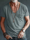 Midnight Deep V-Neck Pocket Tee — color or detail view 6