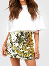 Oversized-sequin party mini skirt