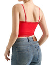 Women's lace-trim sleeveless top in six colors