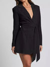 Lapel-collar tie-waist blazer — alternate product view 5