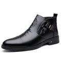 Men's Retro Wide-Fit Ankle Boots | Double-Layer Cowhide Leather Side Chain Boots