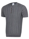 Maison Cable-Knit Short-Sleeve Henley — color or detail view 5