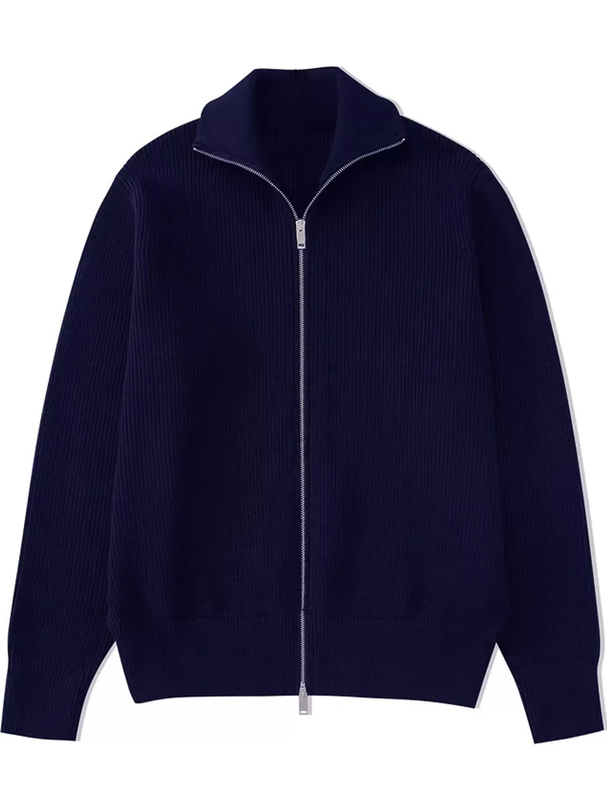 Men's Ribbed Zip-Up Knit Cardigan — photo 10