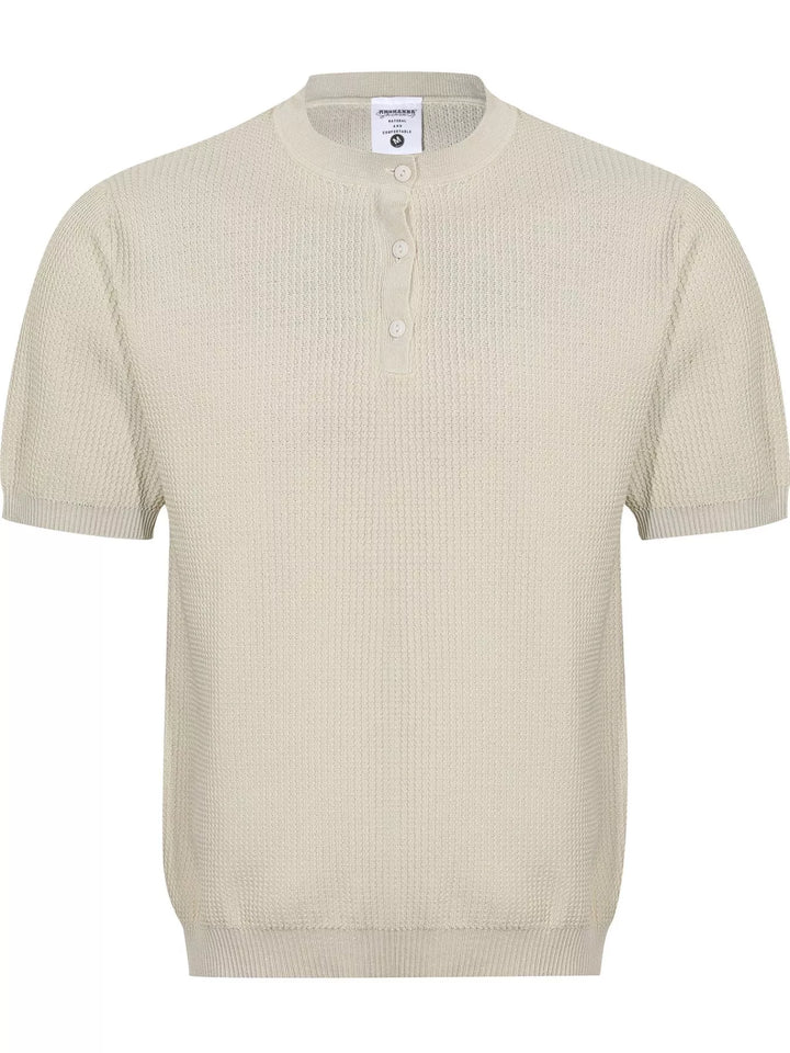 Solace Textured-Knit Henley for men