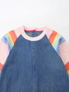 Little Orbit Contrast Raglan Sleeve Denim Dress — product view 3