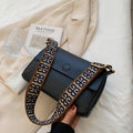 Retro Wide-Strap Mini Square Crossbody Bag – Urban Minimalist PU Leather Shoulder Bag