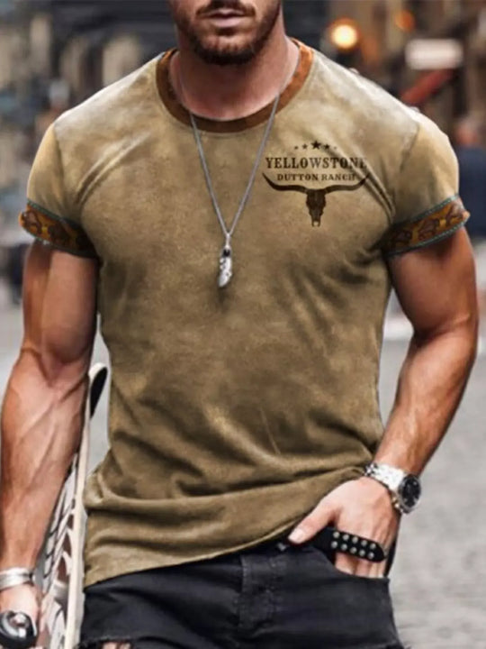 Another view: Men's Full Size Round-Neck Short-Sleeve T-Shirt Plus