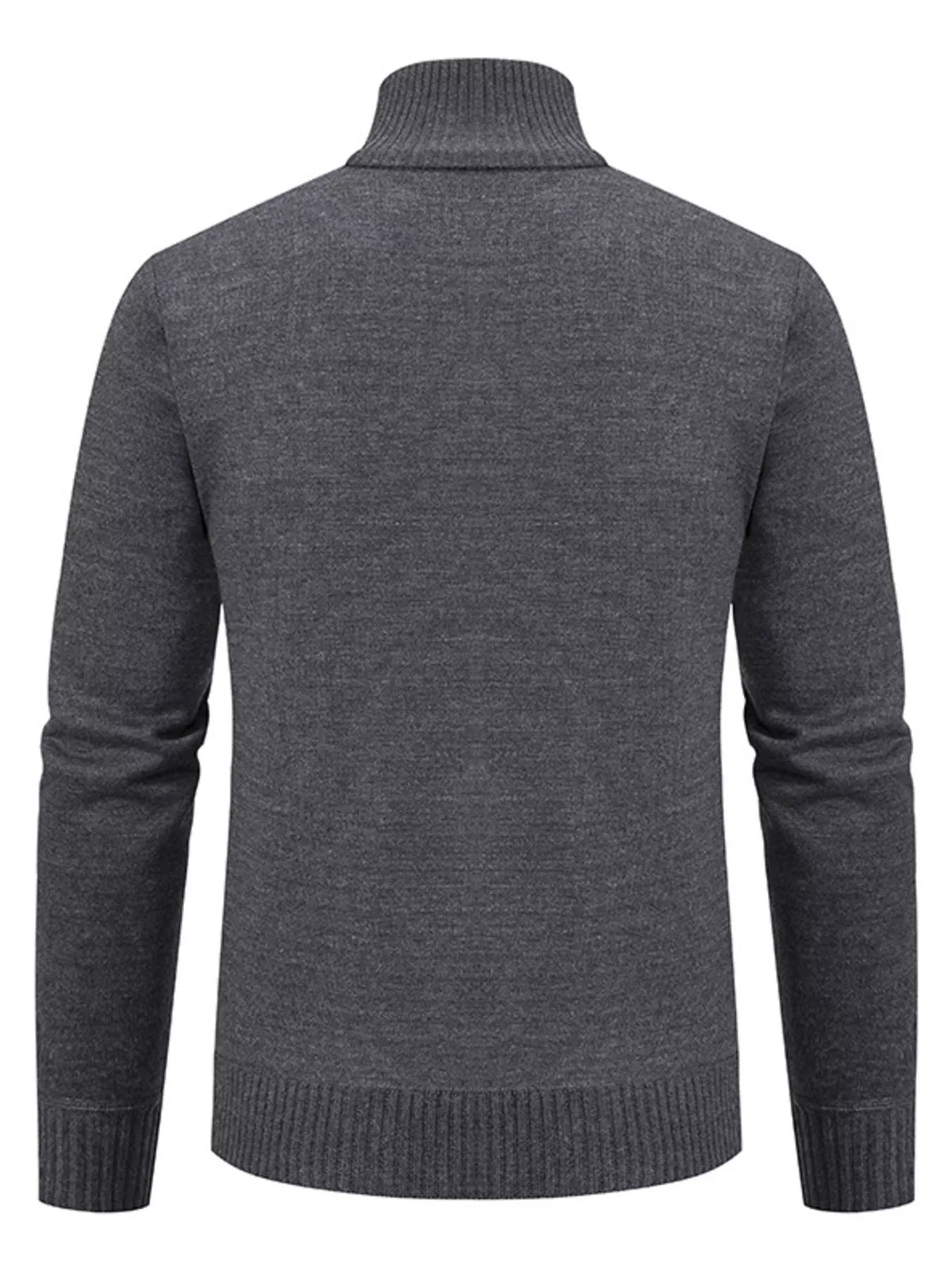 Men's Plus Size Stand-Collar Cable-Knit Zip Cardigan