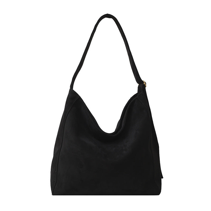 Large Capacity Suede Shoulder Bag for Women – Spacious Everyday Tote