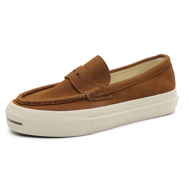 Men's Suede Tassel Loafers - Chunky Sole Slip-On Casual Shoes