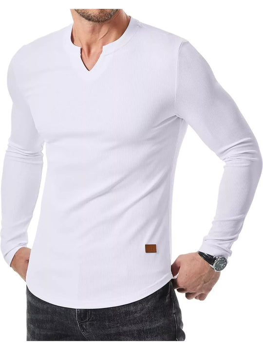 Another view: Men's Ribbed Slim-Fit Long-Sleeve Henley