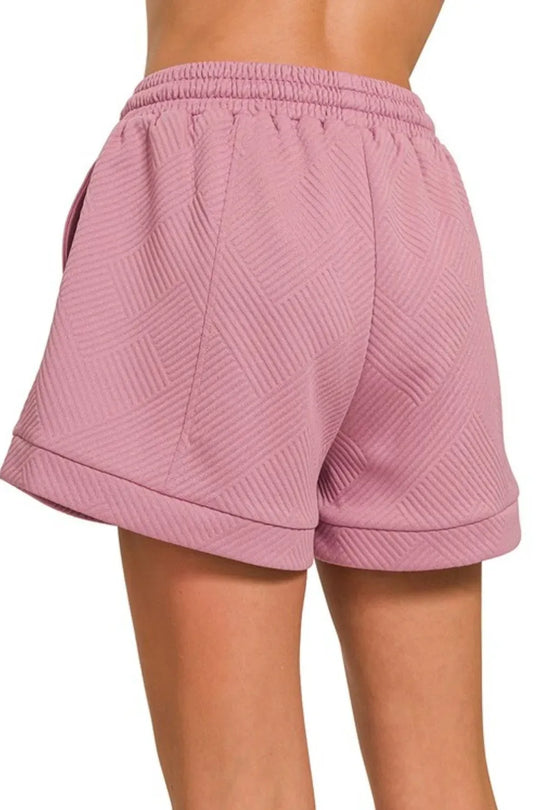 Another view: Textured Knit Jacquard Drawstring Shorts — LT ROSE