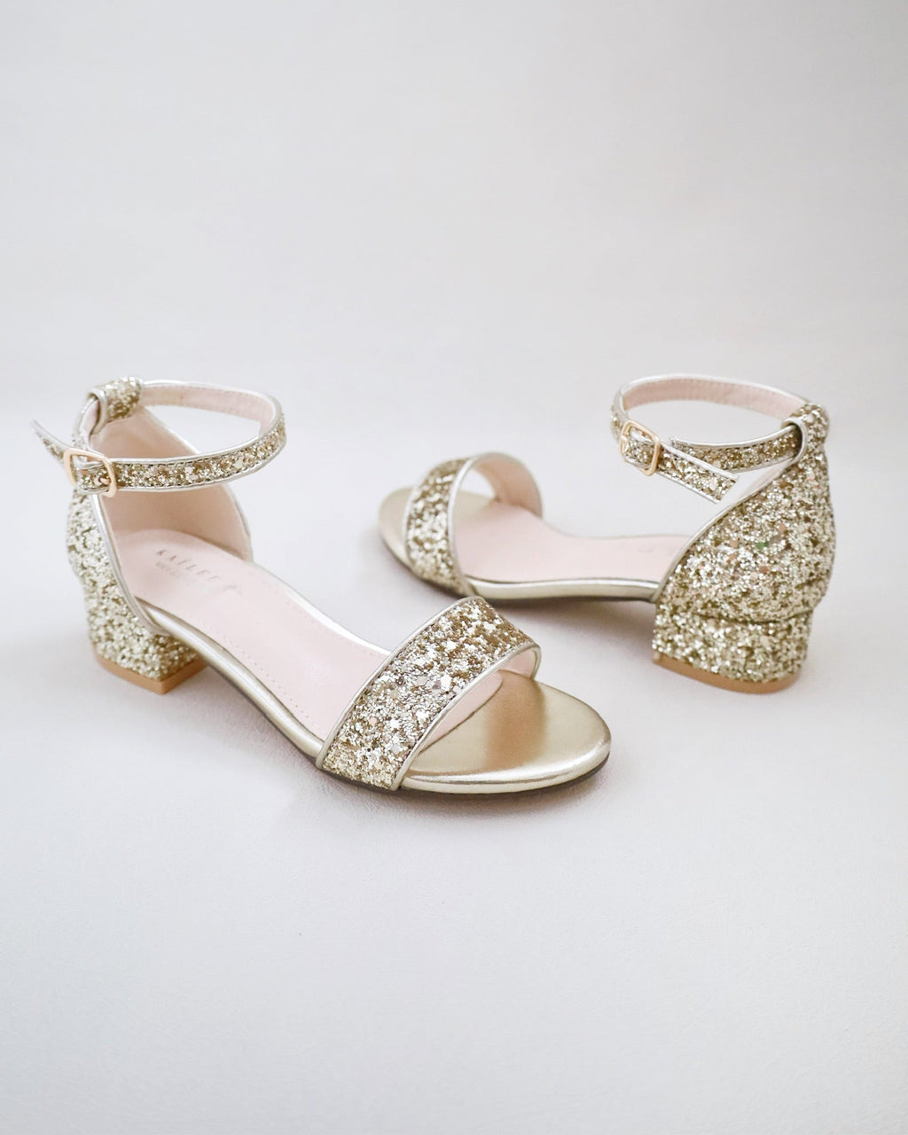 Rock Glitter Low Block Heel Girls Sandals