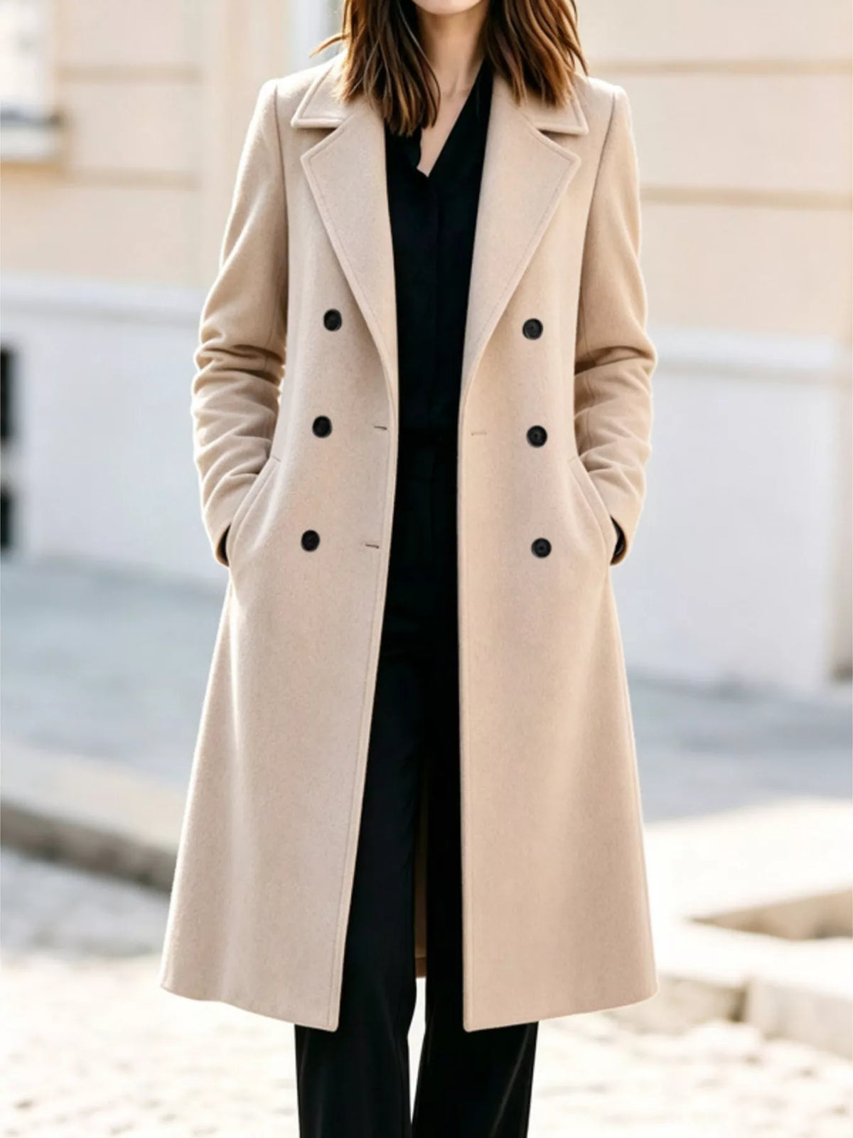 Double-Breasted Lapel Coat