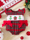 Sunny Days Christmas Plaid Ruffle Sleeve One-Piece — product view 1