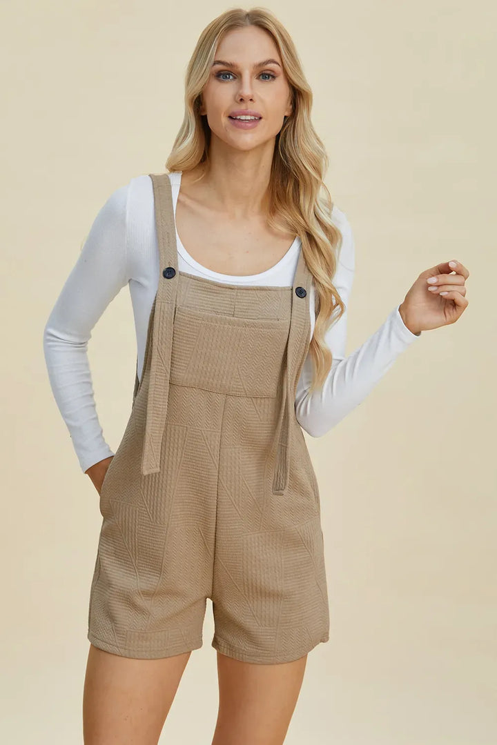 Textured Sleeveless Romper — Full Size