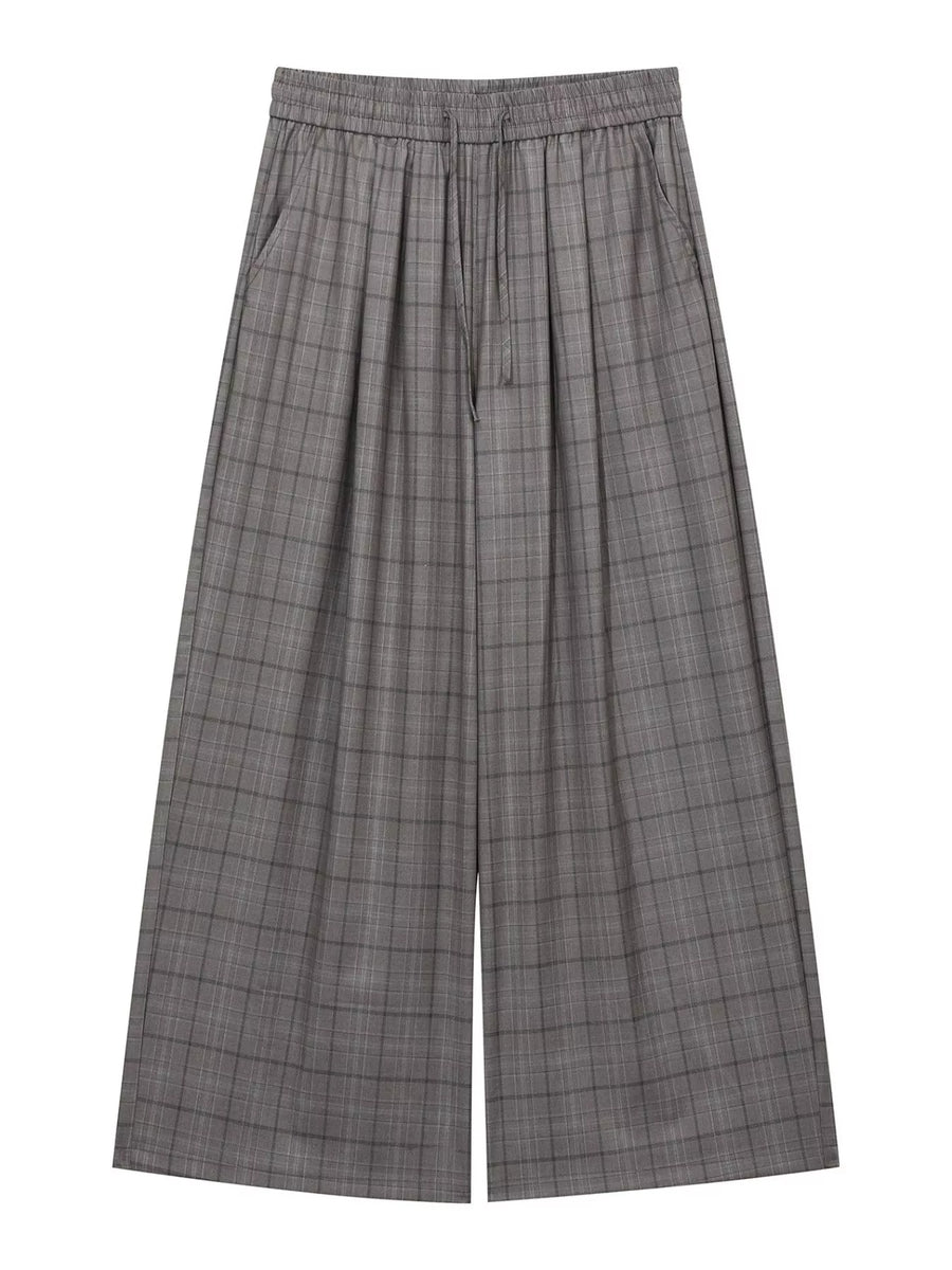 Metro Plaid Cropped Trousers