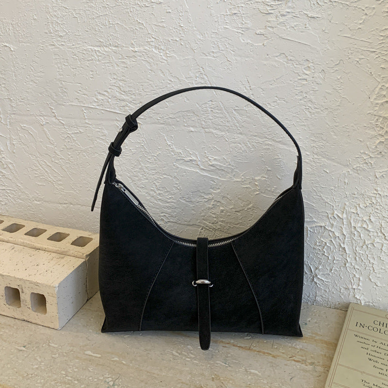 Korean Style Retro Matte Dumpling Underarm Bag for Women – PU Leather Crossbody Shoulder Bag