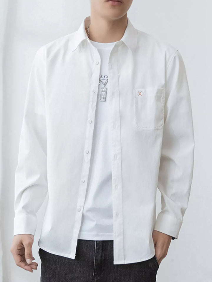Men's Plus Size Button Up Long-Sleeve Shirt