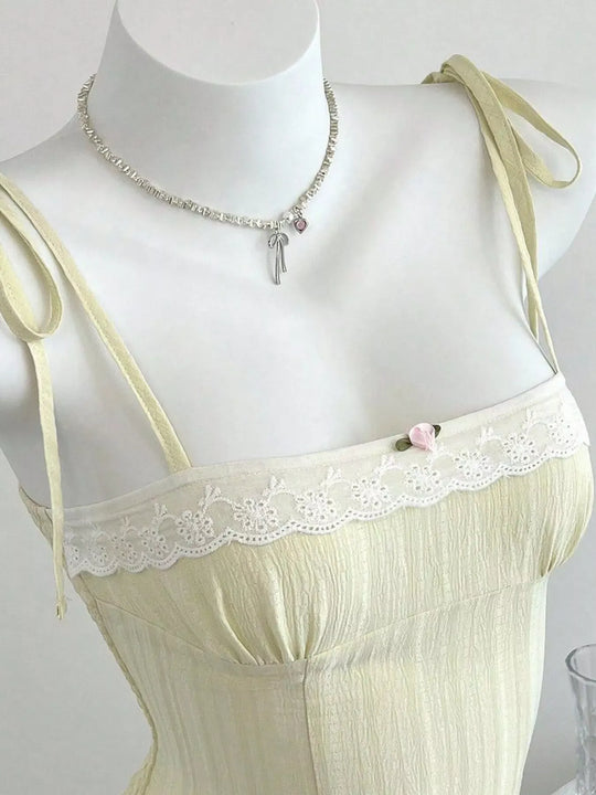 Another view: Lace-Trimmed Tie Shoulder Cami