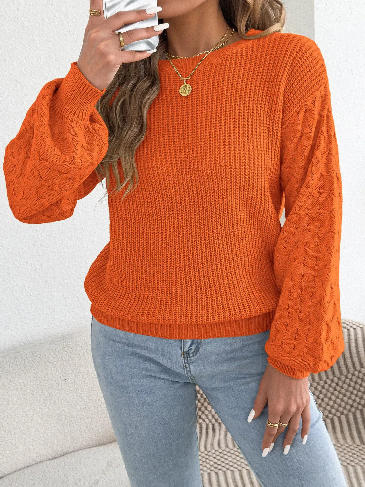 Women's Textured Ribbed Drop-Shoulder Sweater — photo 14