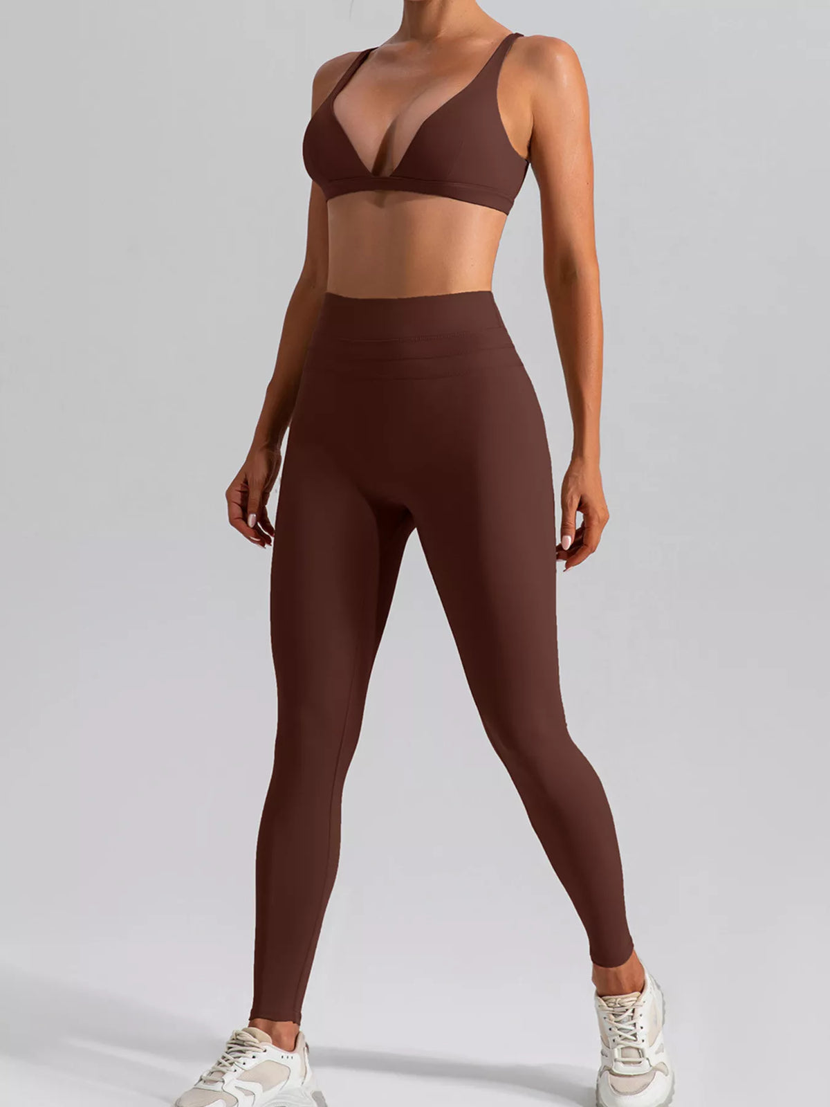 Seamless V-Neck Tank & High-Waisted Pants Set