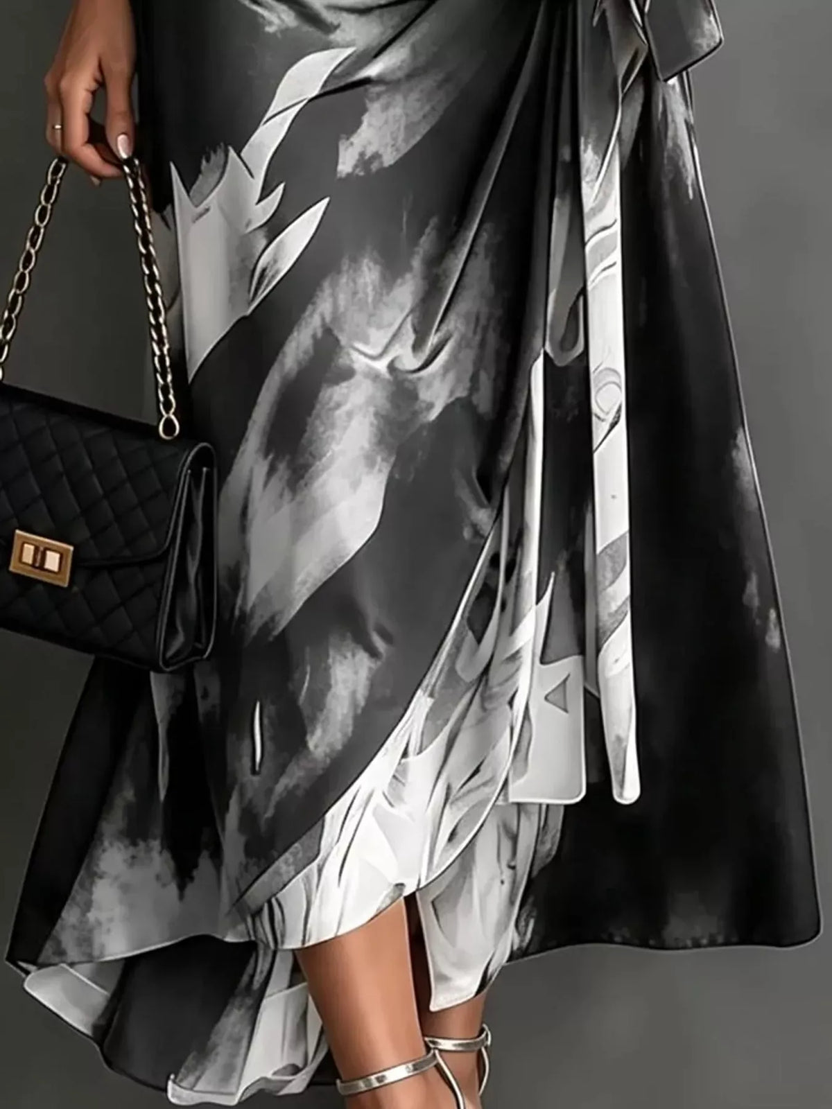 Women's High-Low Surplice Dress with Tie Waist — photo 25