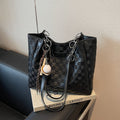 High Capacity Commuter Tote Bag – PU Leather Women's Shoulder Bag with Chain Strap