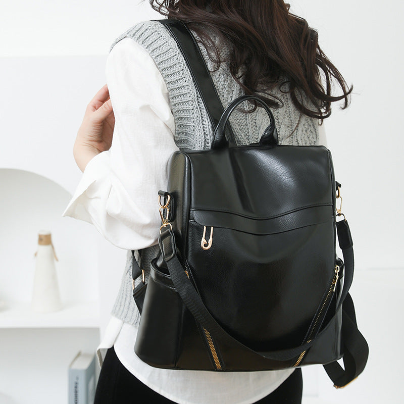 Women's Soft PU Leather Shoulder Bag – Waterproof Crossbody with Multi-Pocket Organizer | Black, Brown, Coffee, Gray
