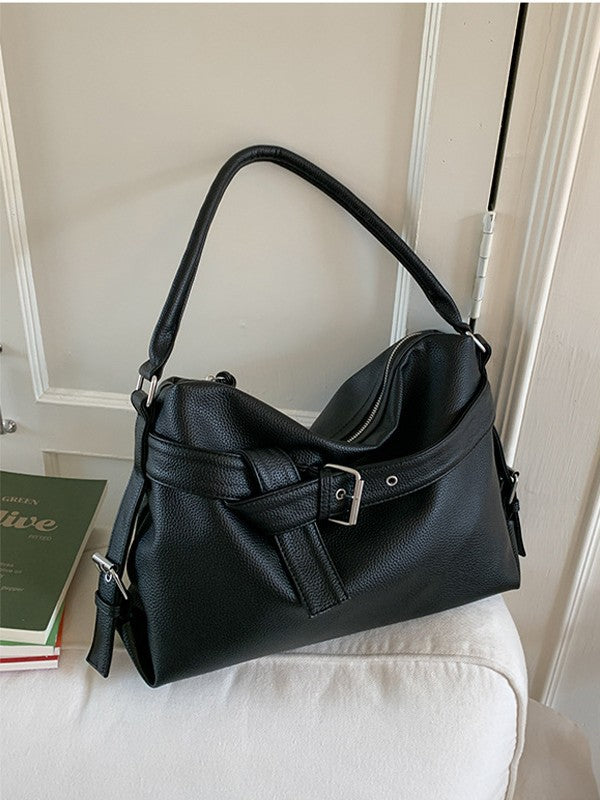 Retro Biker Underarm Bag – High-Capacity Edgy Crossbody