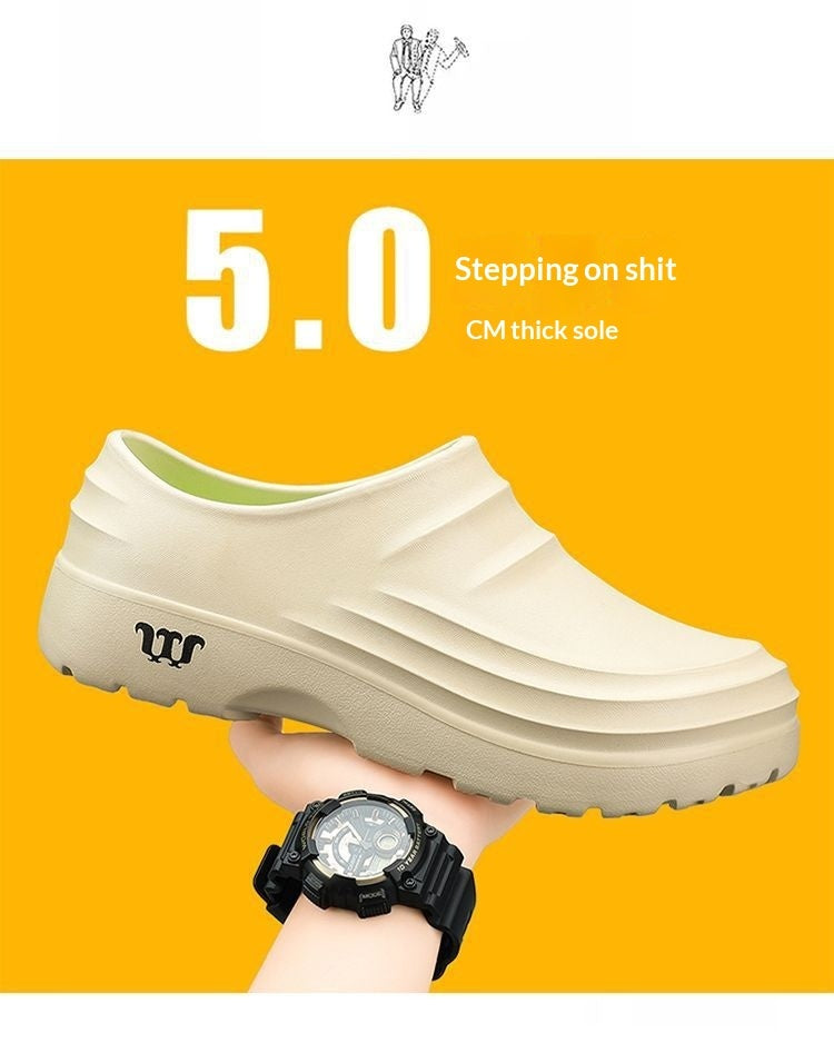 Professional Non-Slip Chef & Medical Work Shoes for Men - Waterproof EVA Comfort Footwear